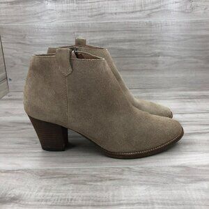 Madewell Booties Women's 9 The Billie Boot Tan Suede Zip Ankle Boot
